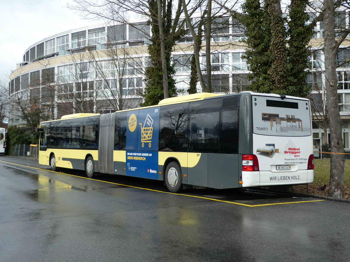 (244'450) - STI Thun - Nr. 141/BE 801'141 - MAN am 5. Januar 2023 bei der Schifflndte Thun