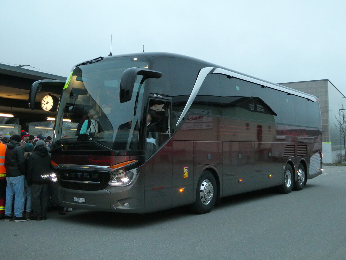 (244'495) - Engeloch, Riggisberg - BE 145'505 - Setra am 7. Januar 2023 beim Bahnhof Frutigen