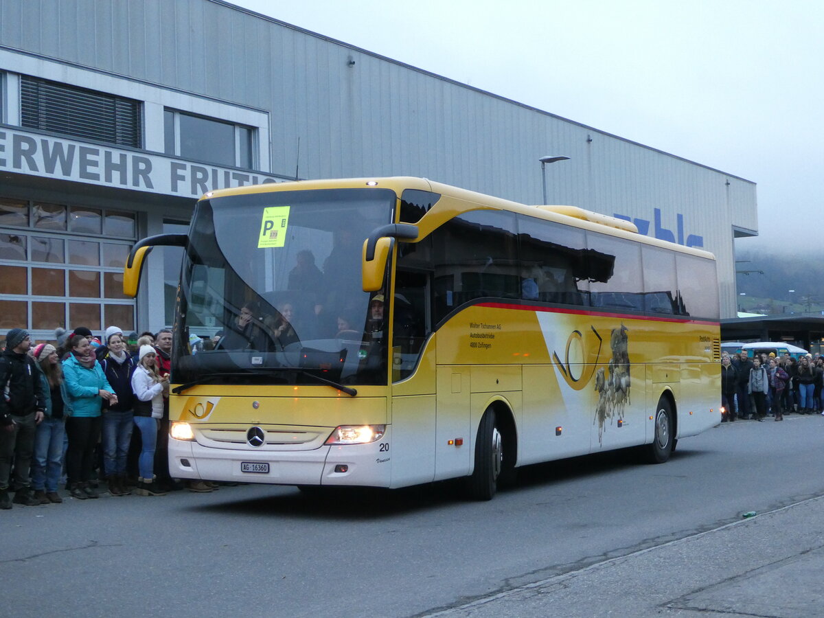 (244'528) - Tschannen, Zofingen - Nr. 20/AG 16'360 - Mercedes am 7. Januar 2023 beim Bahnhof Frutigen