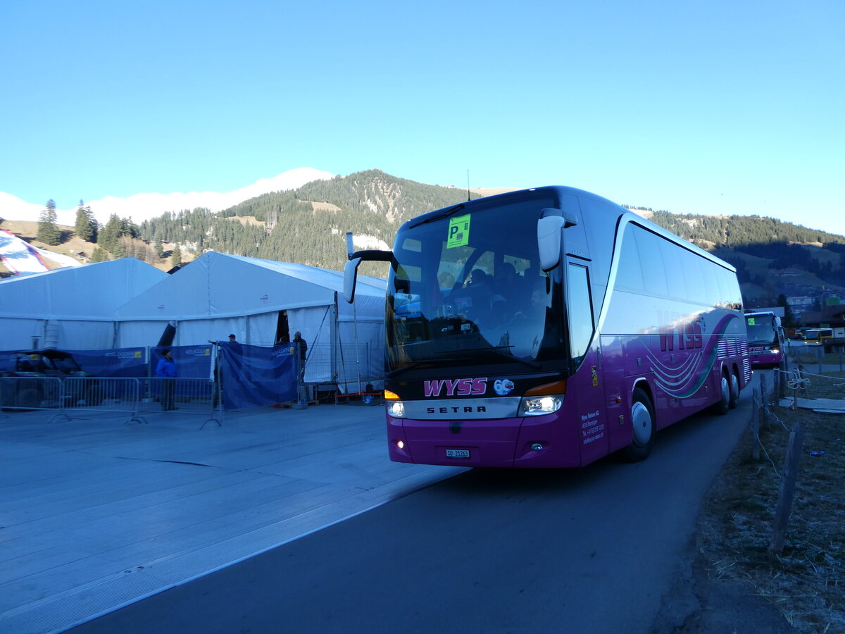 (244'567) - Wyss, Boningen - SO 21'263 - Setra (ex Nr. 50) am 7. Januar 2023 in Adelboden, Weltcup