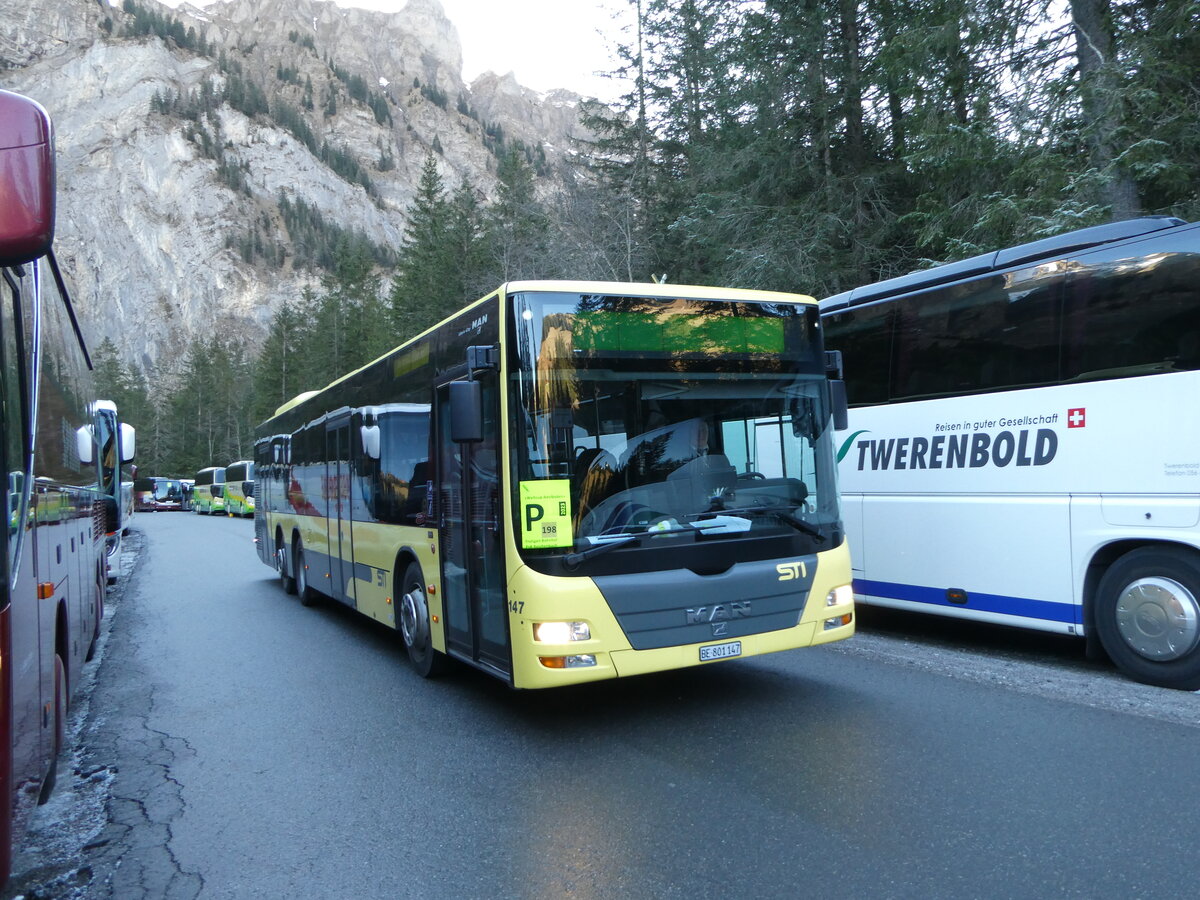 (244'674) - STI Thun - Nr. 147/BE 801'147 - MAN am 7. Januar 2023 in Adelboden, Unter dem Birg