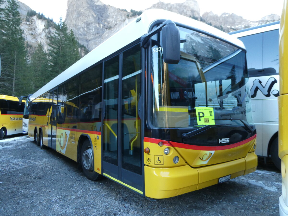 (244'694) - Steiner, Messen - SO 20'145/PID 5370 - Scania/Hess am 7. Januar 2023 in Adelboden, Unter dem Birg