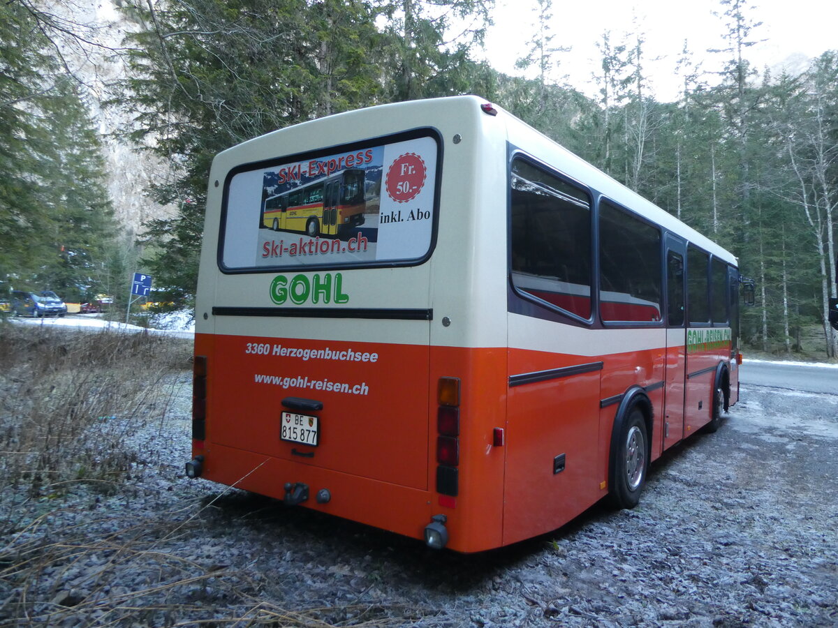 (244'700) - Gohl, Herzogenbuchsee - BE 815'877 - MAN/Lauber (ex AMSA Chiasso Nr. 19; ex Tresch, Amsteg PID 2290) am 7. Januar 2023 in Adelboden, Unter dem Birg