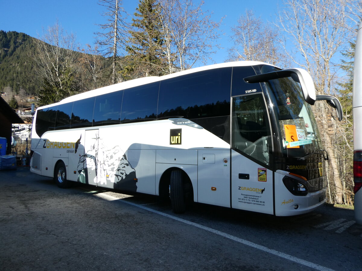 (244'712) - Zgraggen, Schattdorf - UR 9399 - Setra am 7. Januar 2023 in Adelboden, ASB