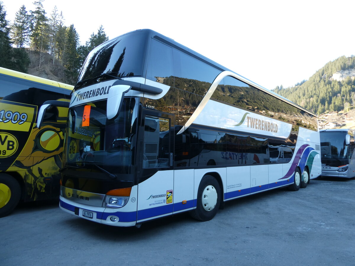 (244'760) - Twerenbold, Baden - Nr. 50/AG 7976 - Setra am 7. Januar 2023 in Adelboden, ASB