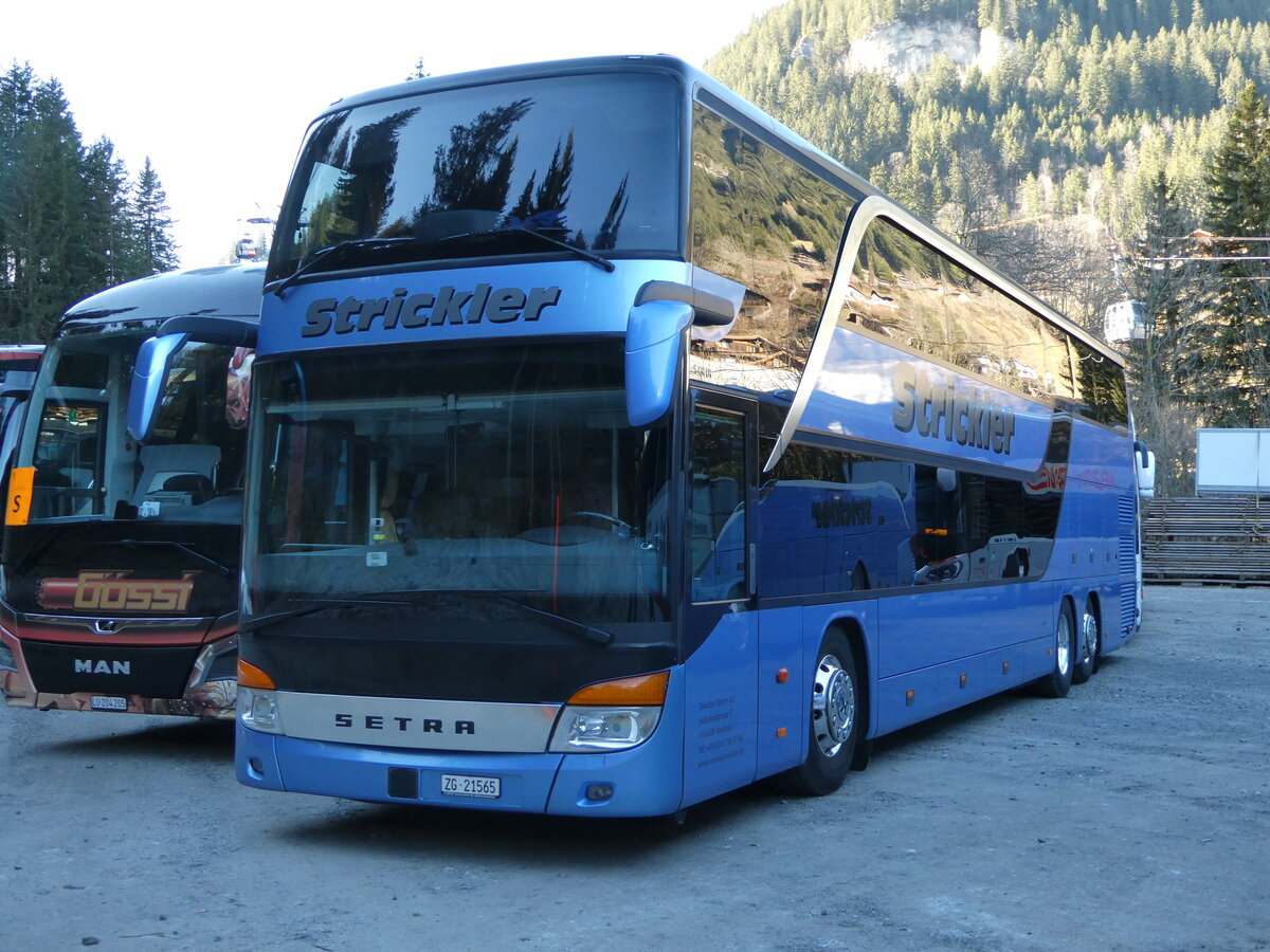 (244'808) - Strickler, Neuheim - Nr. 1/ZG 21'565 - Setra am 7. Januar 2023 in Adelboden, ASB