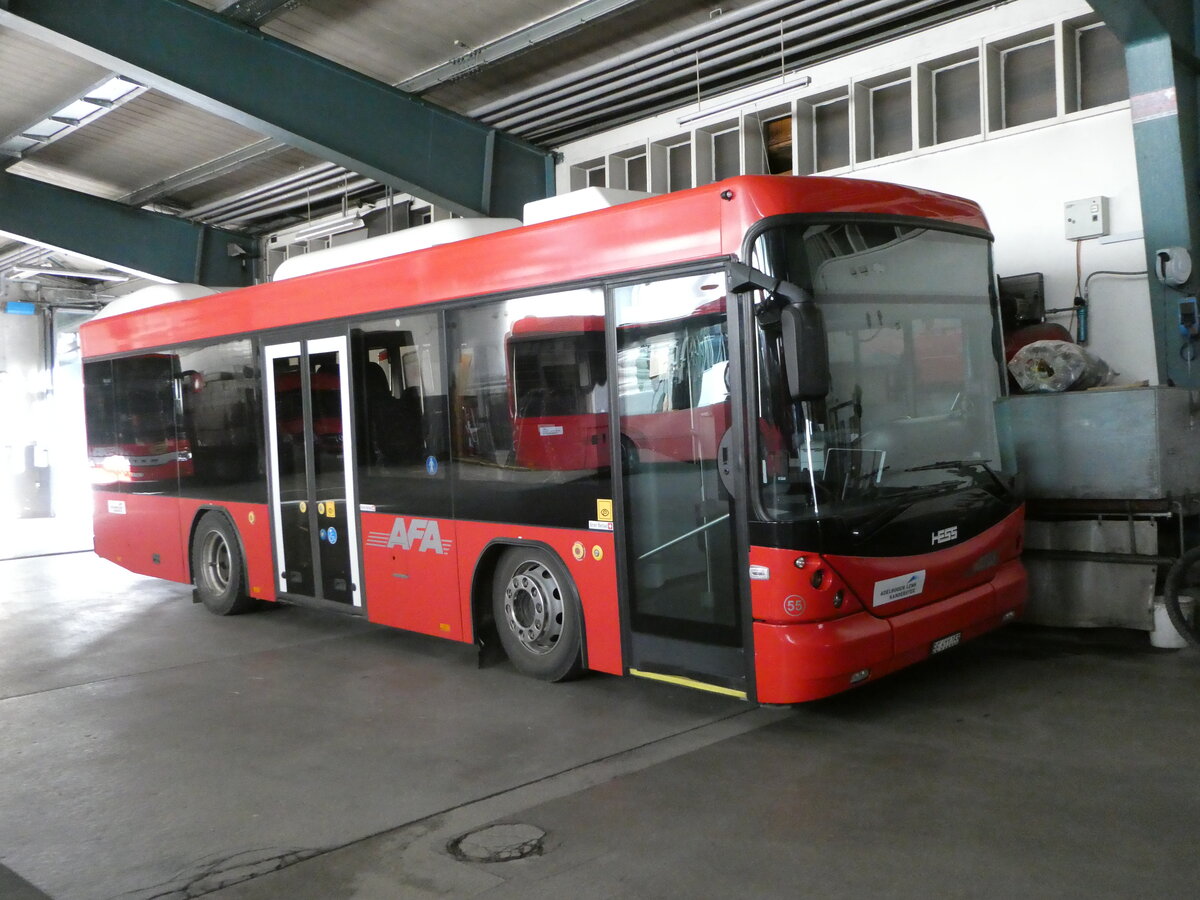 (244'863) - AFA Adelboden - Nr. 55/BE 611'055 - Scania/Hess am 7. Januar 2023 in Adelboden, Busstation