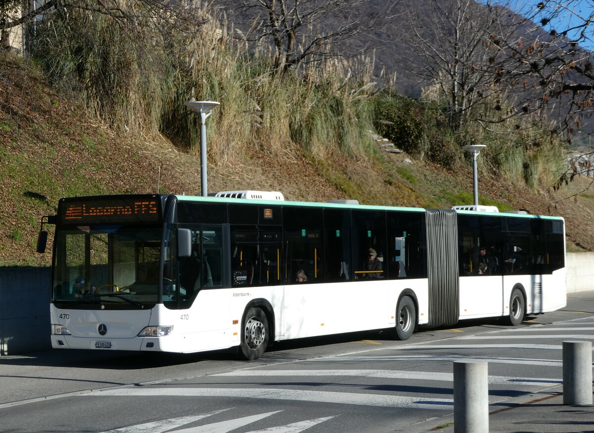 (244'911) - Intertours, Domdidier - Nr. 470/FR 300'470 - Mercedes (ex Nr. 207; ex Zeretzke, D-Castrop-Rauxel Nr. 43) am 10. Januar 2023 beim Bahnhof Tenero