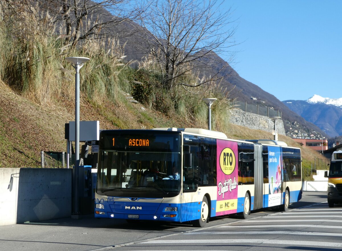 (244'913) - FART Locarno - Nr. 36/TI 323'836 - MAN am 10. Januar 2023 beim Bahnhof Tenero