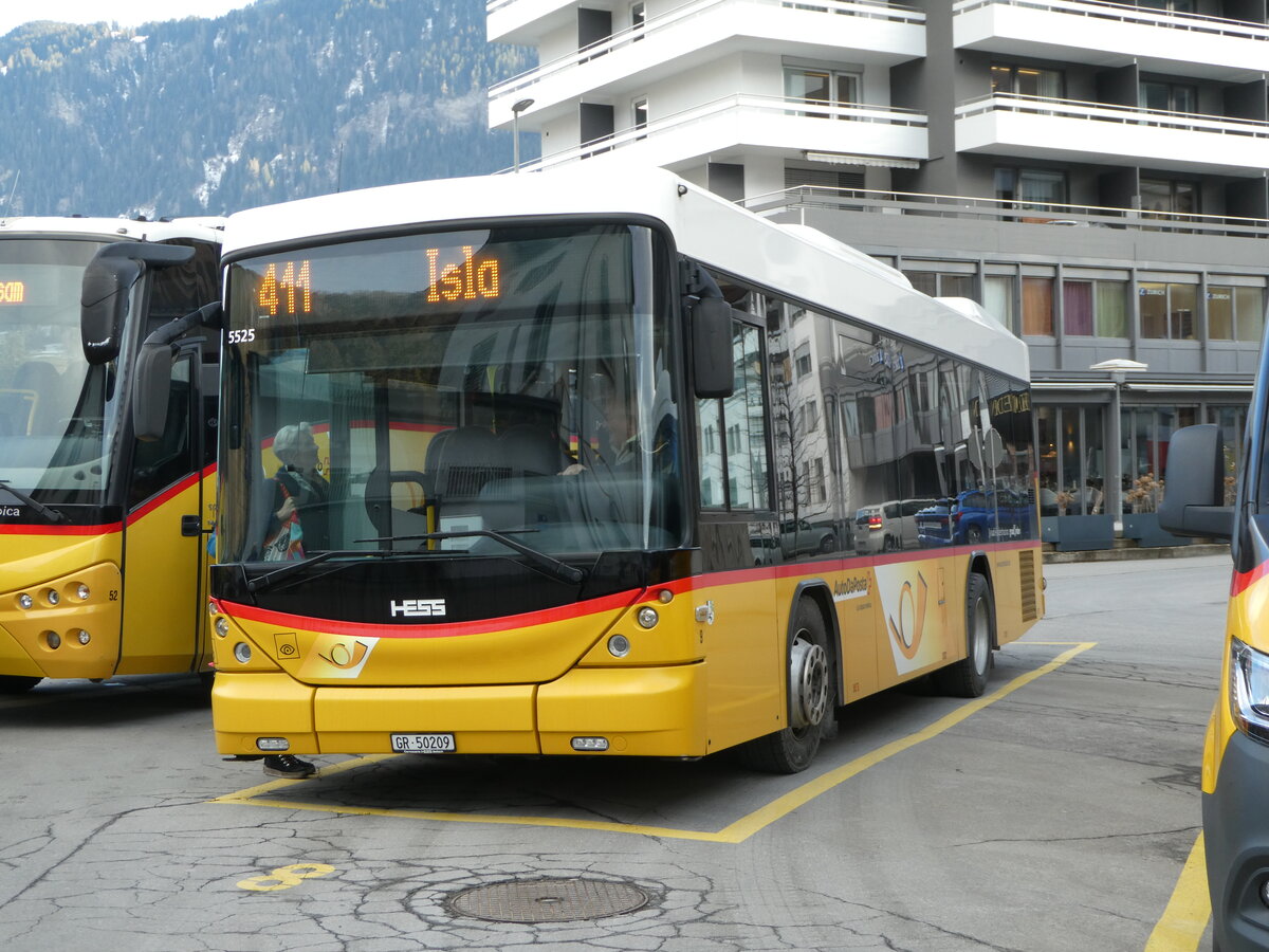 (245'162) - PostAuto Graubnden - Nr. 9/GR 50'209/PID 5525 - Scania/Hess (ex Fontana, Ilanz Nr. 9) am 18. Januar 2023 beim Bahnhof Ilanz