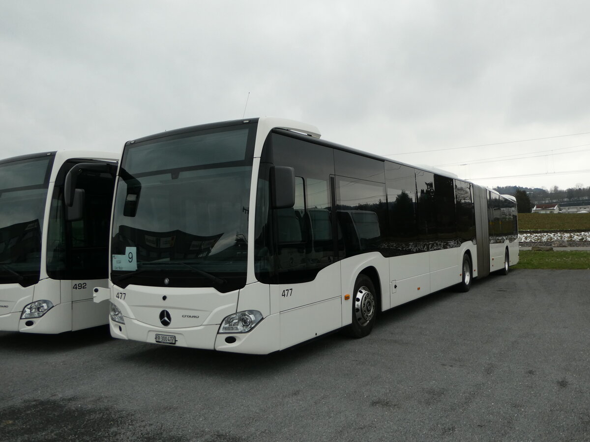 (245'519) - Intertours, Domdidier - Nr. 477/FR 300'477 - Mercedes (ex Nr. 202) am 28. Januar 2023 in Domdidier, Garage