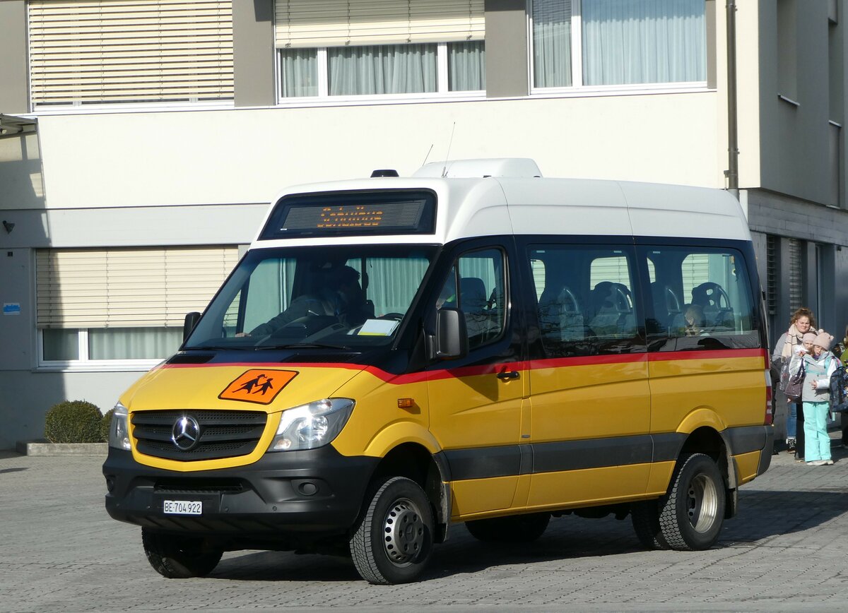 (245'566) - Engeloch, Riggisberg - Nr. 16/BE 704'922/PID 10'410 - Mercedes (ex PostAuto Ostschweiz Nr. 1; ex Haas, Appenzell) am 30. Januar 2023 in Riggisberg, Post