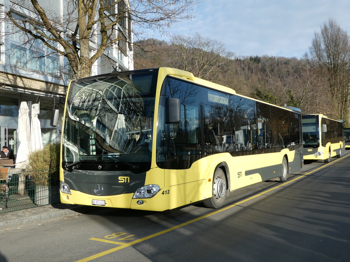 (246'050) - STI Thun - Nr. 413/BE 851'413 - Mercedes am 11. Februar 2023 bei der Schifflndte Thun 