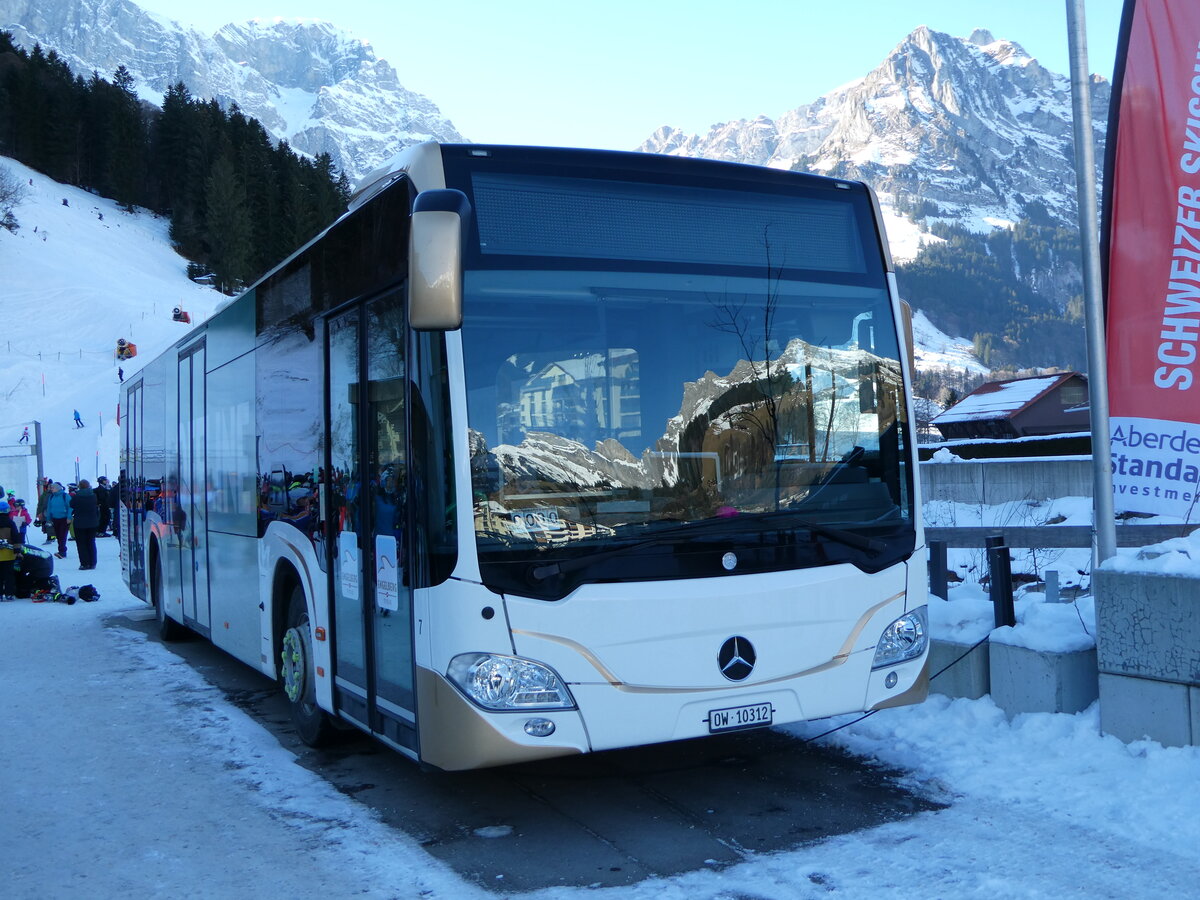 (246'095) - EAB Engelberg - Nr. 7/OW 10'312 - Mercedes (ex MBC Morges Nr. 301) am 14. Februar 2023 in Engelberg, Talstation Titlis