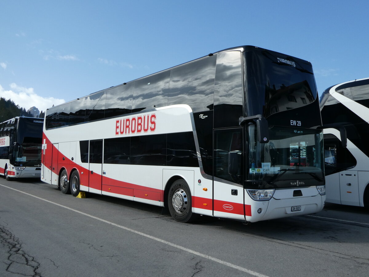 (246'485) - Welti-Furrer, Bassersdorf - Nr. 29/ZH 5029 - Van Hool am 24. Februar 2023 in Flumserberg, Tannenboden