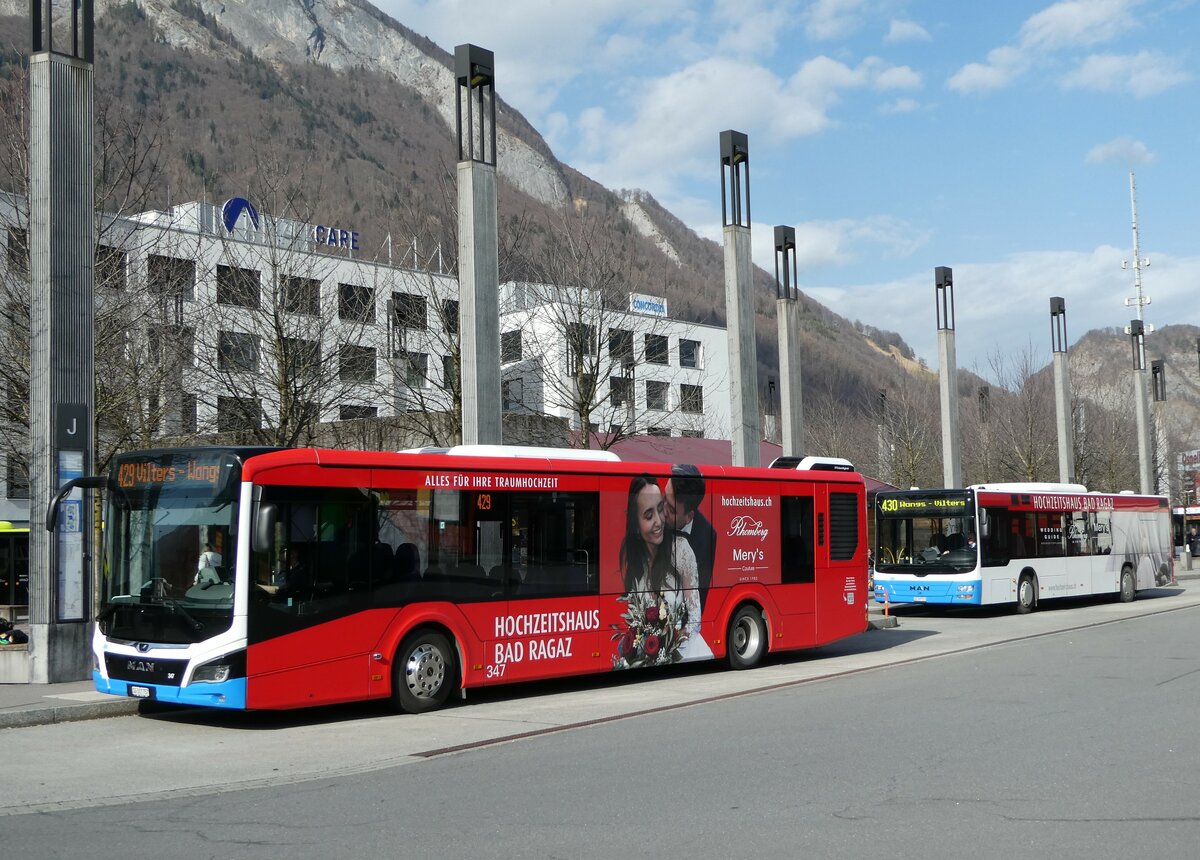 (246'516) - BSW Sargans - Nr. 347/SG 317'757 - MAN am 24. Februar 2023 beim Bahnhof Sargans