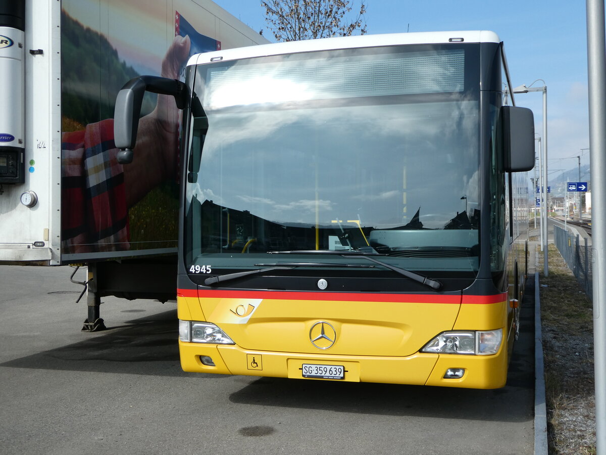 (246'833) - PostAuto Ostschweiz - SG 359'639/PID 4945 - Mercedes (ex Abderhalden, Wildhaus) am 4. Mrz 2023 in Nesslau, Garage