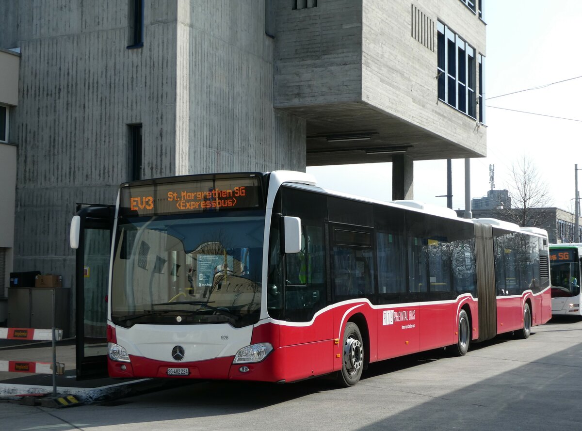 (246'848) - RTB Altsttten - Nr. 928/SG 482'224 - Mercedes (ex Wiener Linien, A-Wien Nr. 8740) am 4. Mrz 2023 beim Bahnhof Buchs