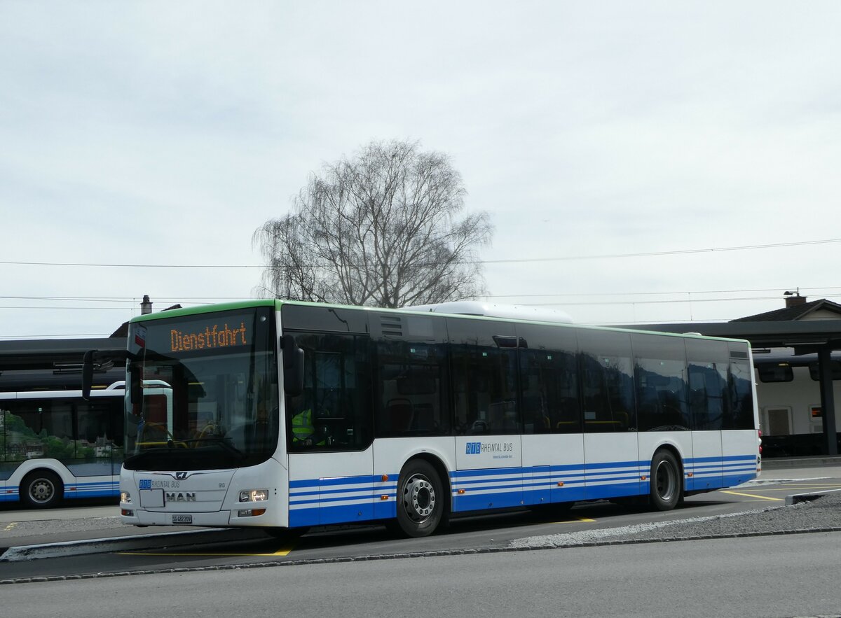 (247'328) - RTB Altsttten - Nr. 913/SG 482'209 - MAN (ex PostBus/A BD 15'336) am 17. Mrz 2023 beim Bahnhof Altsttten