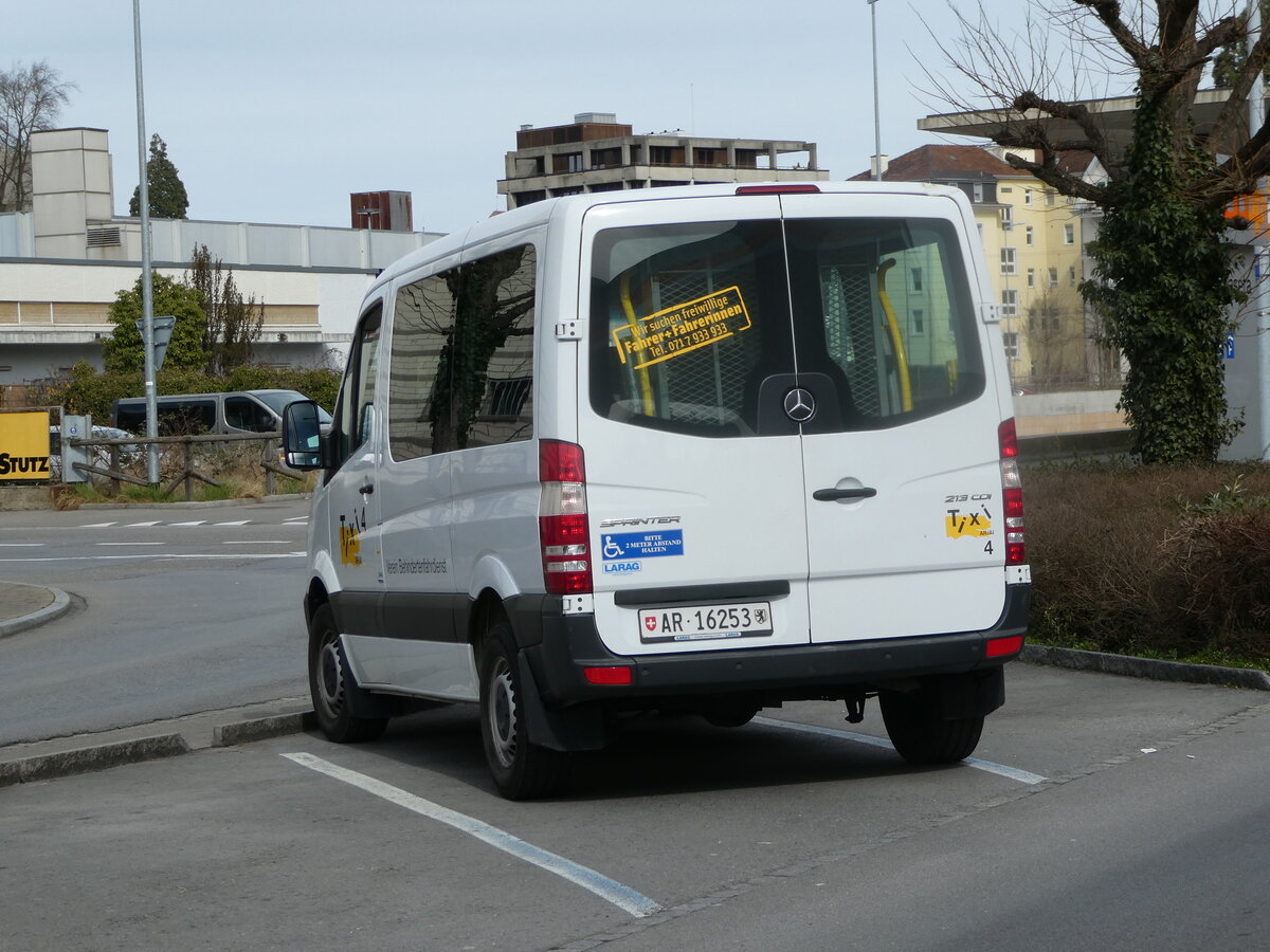 (247'343) - Tixi AR/AI, Herisau - Nr. 4/AR 16'253 - Mercedes am 17. Mrz 2023 in Arbon, Coop-Tankstelle