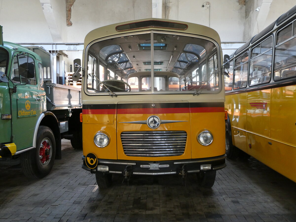 (247'373) - Oldtimer Club Saurer, Arbon - Nr. 10 - Saurer/R&J (ex Geiger, Adelboden Nr. 10) am 17. Mrz 2023 in Arbon, Saurermuseum Depot