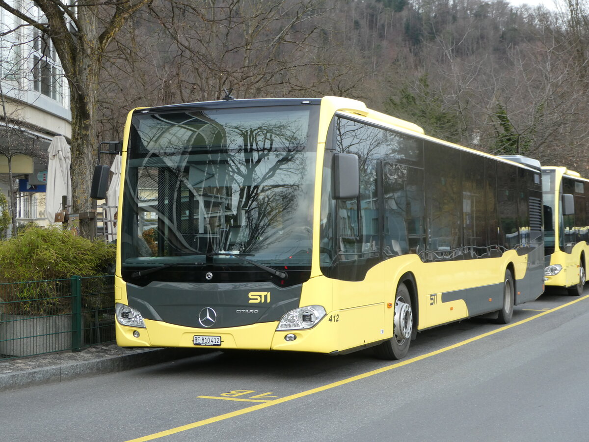 (247'384) - STI Thun - Nr. 412/BE 810'412 - Mercedes am 17. Mrz 2023 bei der Schifflndte Thun