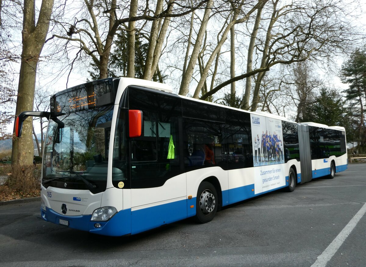 (247'449) - VBL Luzern - Nr. 165/LU 173'571 - Mercedes am 18. Mrz 2023 in Luzern, Inseli-P