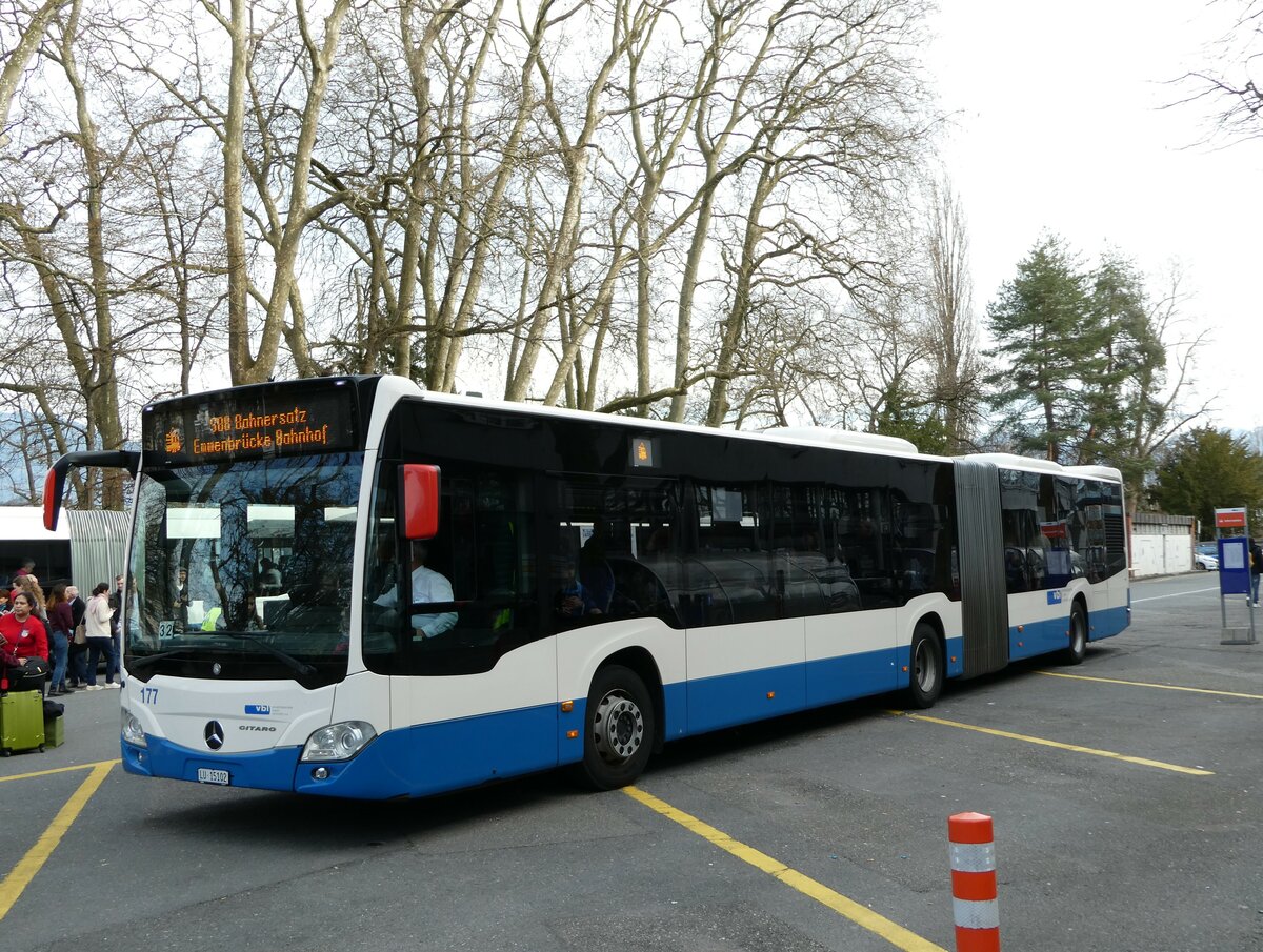 (247'452) - VBL Luzern - Nr. 177/LU 15'102 - Mercedes am 18. Mrz 2023 in Luzern, Inseli-P