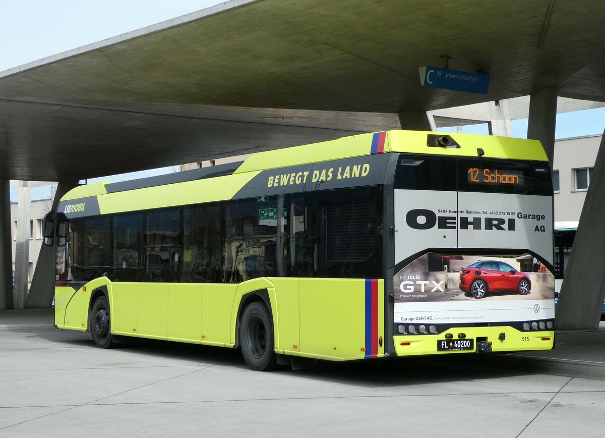 (247'508) - Aus Liechtenstein: BOS PS Anstalt, Vaduz - Nr. 515/FL 40'200 - Solaris am 21. Mrz 2023 beim Bahnhof Buchs