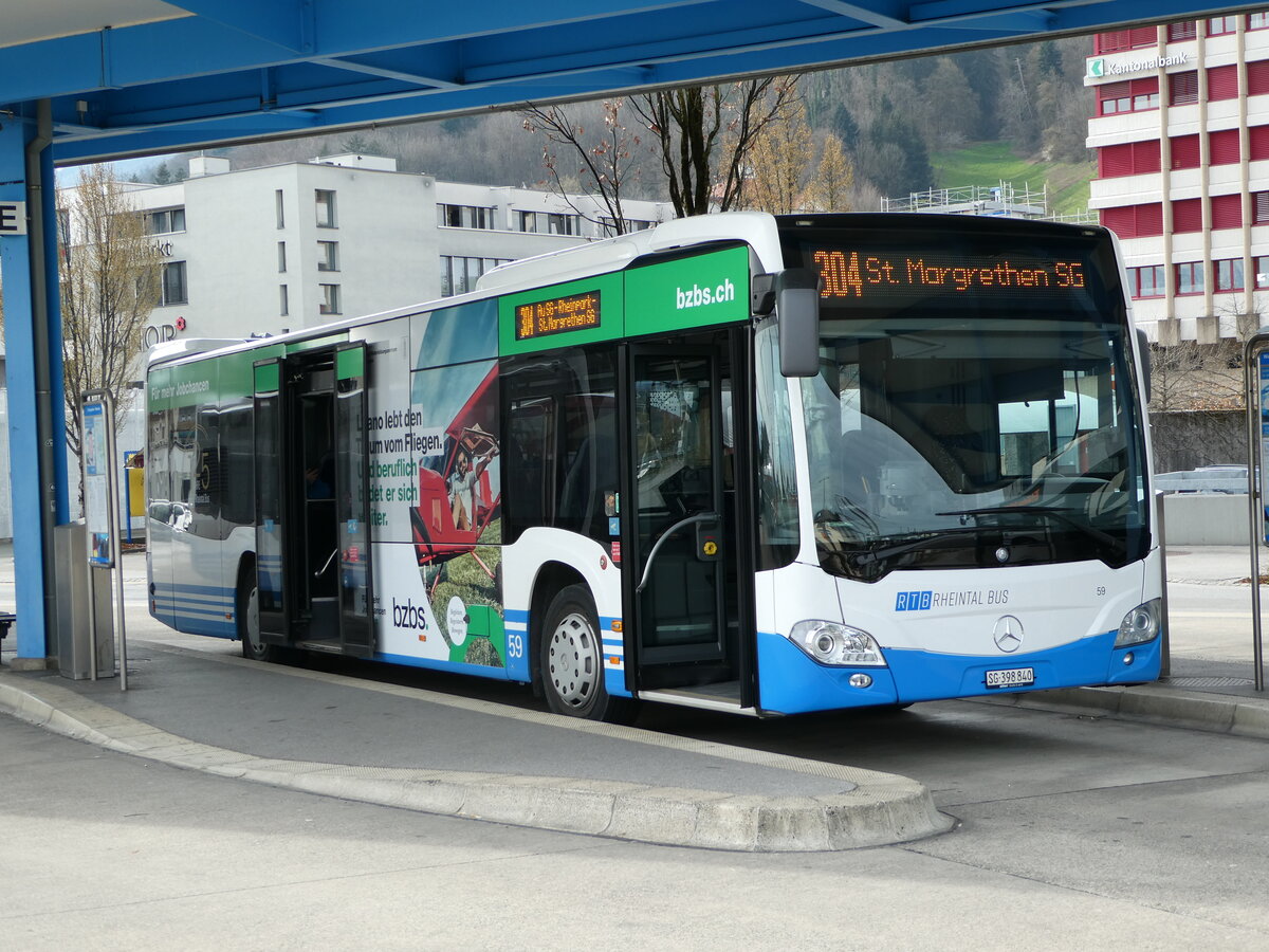 (247'534) - RTB Altsttten - Nr. 59/SG 398'840 - Mercedes am 21. Mrz 2023 beim Bahnhof Heerbrugg