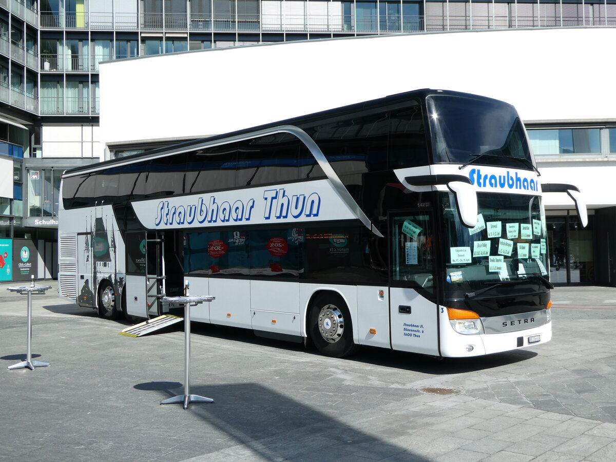 (247'559) - Straubhaar, Thun - Nr. 3/BE 206'633 - Setra am 22. Mrz 2023 in Thun, Aarefeldplatz