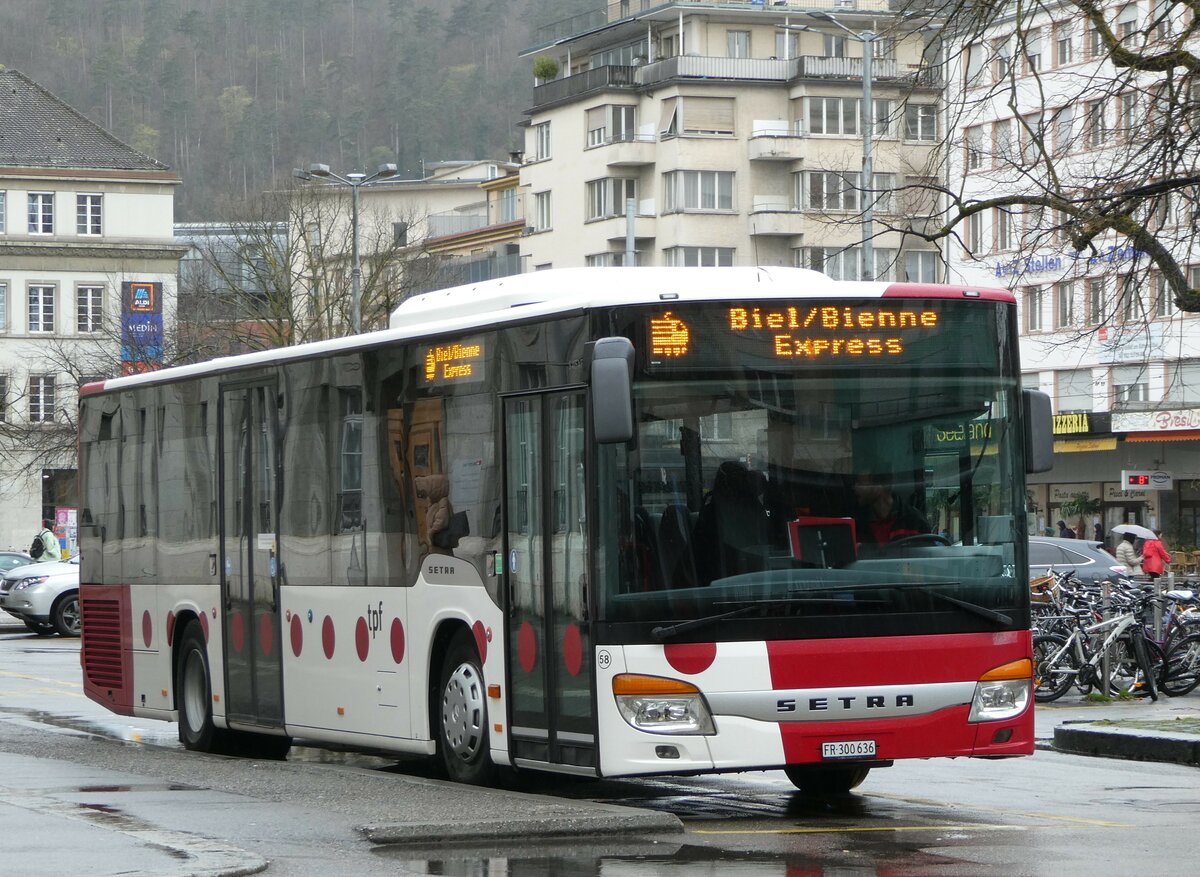 (247'599) - Wieland, Murten - Nr. 58/FR 300'636 - Setra am 25. Mrz 2023 beim Bahnhof Biel