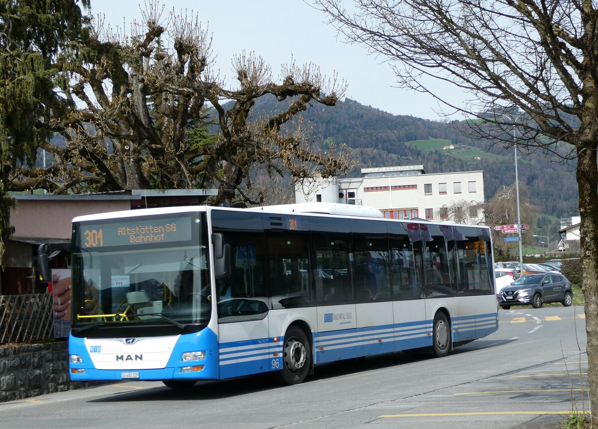 (247'797) - RTB Altsttten - Nr. 96/SG 482'229 - MAN (ex PostBus/A BD 15'362) am 28. Mrz 2023 beim Bahnhof Altsttten