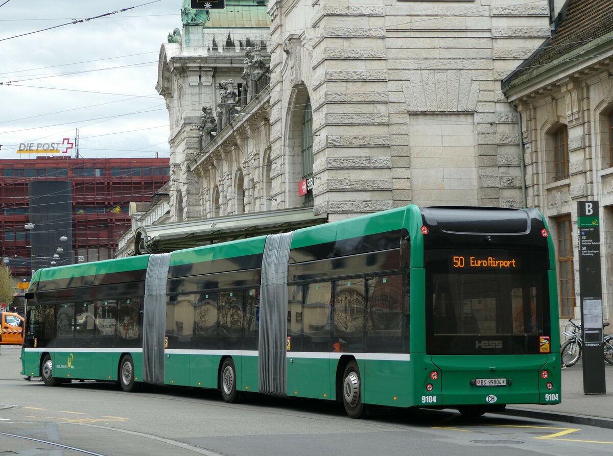 (247'840) - BVB Basel - Nr. 9104/BS 99'804 - Hess am 30. Mrz 2023 beim Bahnhof Basel