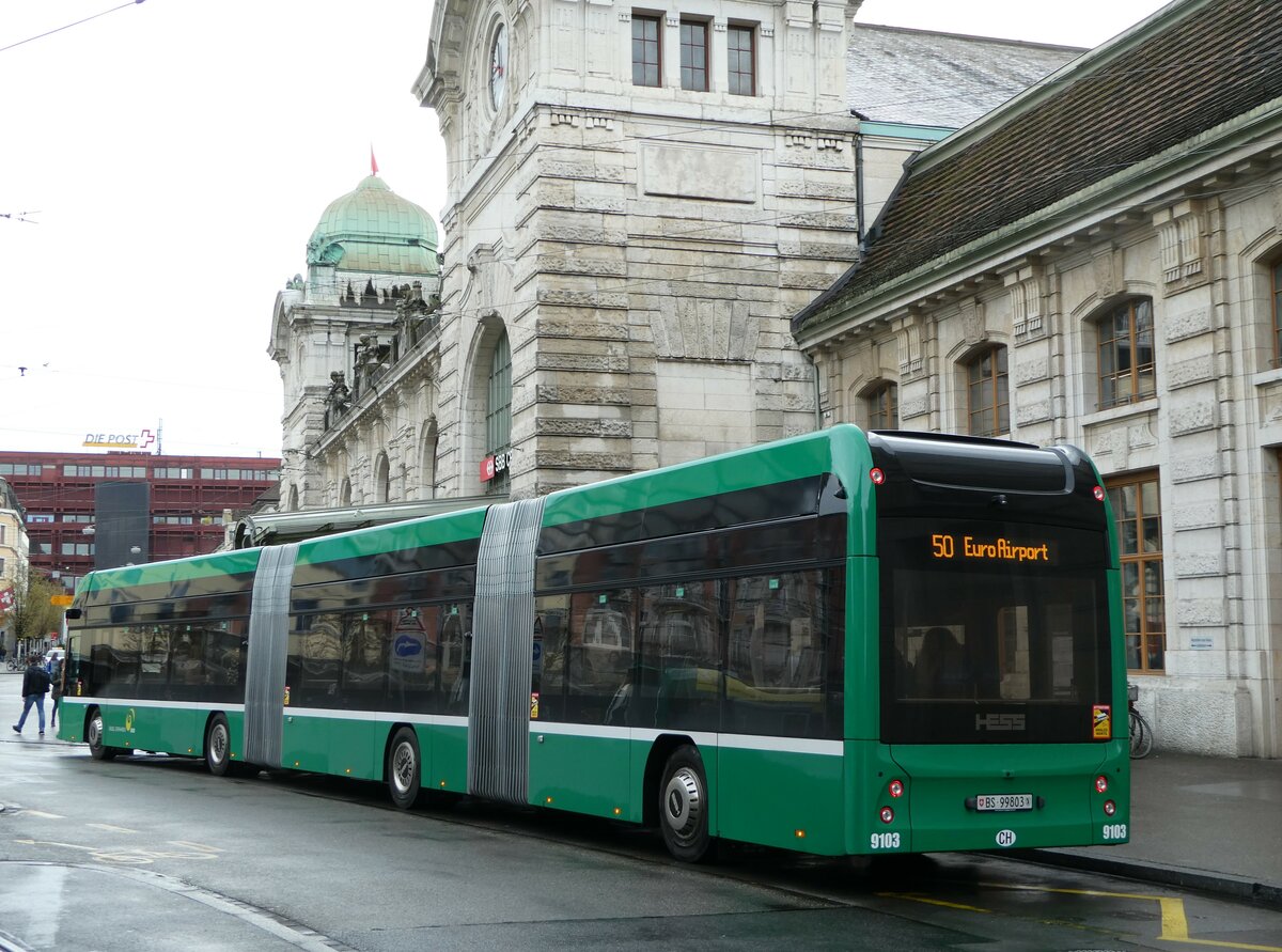 (247'865) - BVB Basel - Nr. 9103/BS 99'803 - Hess am 30. Mrz 2023 beim Bahnhof Basel