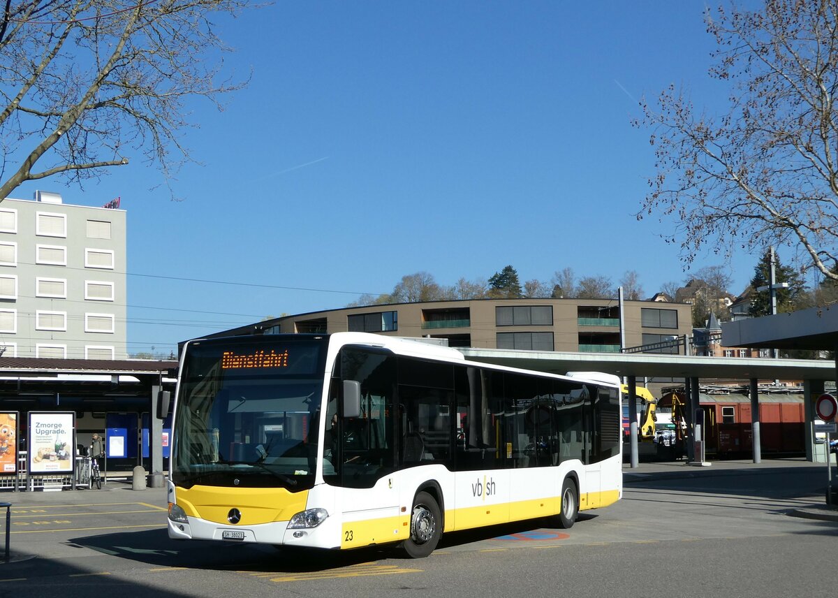 (248'052) - VBSH Schaffhausen - Nr. 23/SH 38'023 - Mercedes am 6. April 2023 beim Bahnhof Schaffhausen