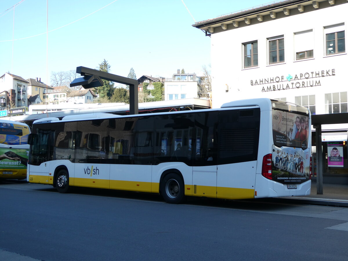 (248'056) - VBSH Schaffhausen - Nr. 23/SH 38'023 - Mercedes am 6. April 2023 beim Bahnhof Schaffhausen