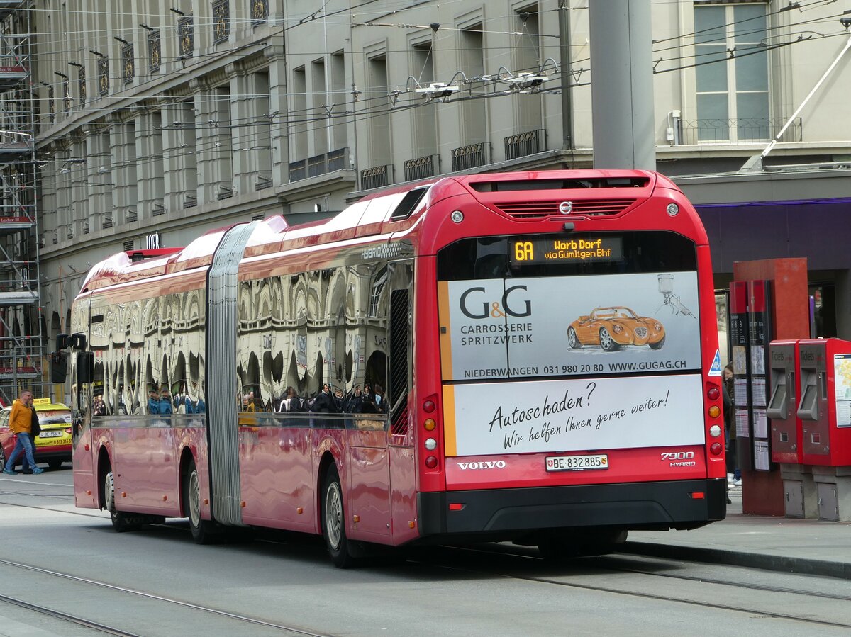 (248'225) - Bernmobil, Bern - Nr. 885/BE 832'885 - Volvo am 8. April 2023 beim Bahnhof Bern