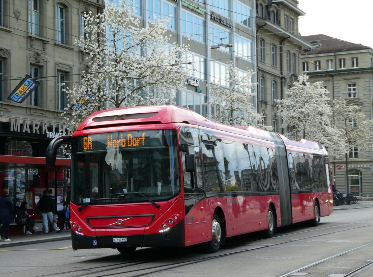 (248'228) - Bernmobil, Bern - Nr. 890/BE 832'890 - Volvo am 8. April 2023 beim Bahnhof Bern