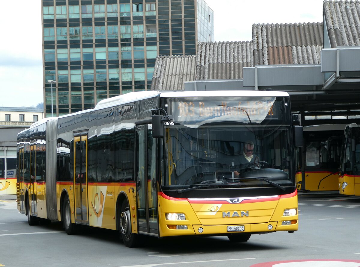 (248'253) - Steiner, Ortschwaben - Nr. 4/BE 48'148/PID 10'695 - MAN am 8. April 2023 in Bern, Postautostation