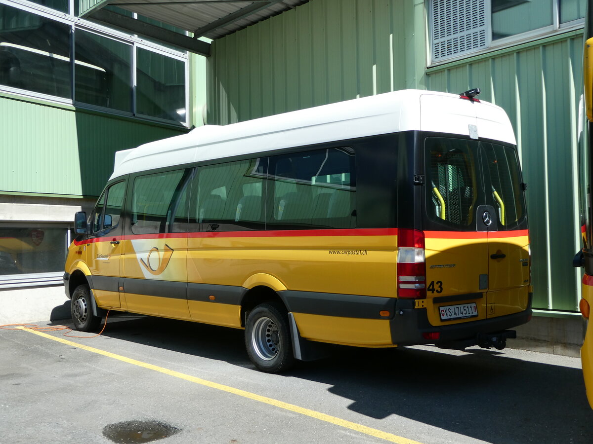 (248'292) - Buchard, Leytron - Nr. 184/VS 474'511/PID 10'700 - Mercedes (ex PostAuto Wallis Nr. 43) am 9. April 2023 in Leytron, Garage