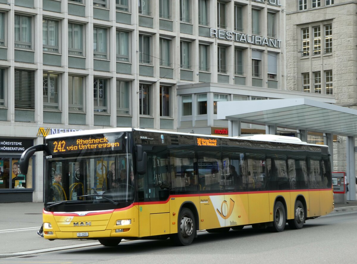 (248'445) - Schwizer, Goldach - Nr. 24/SG 2245/PID 10'172 - MAN am 13. April 2023 beim Bahnhof St. Gallen