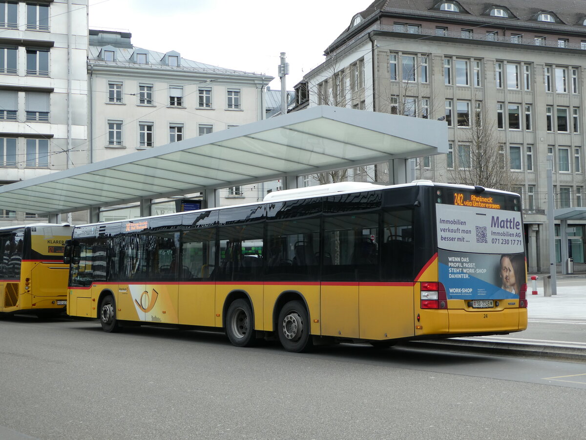 (248'446) - Schwizer, Goldach - Nr. 24/SG 2245/PID 10'172 - MAN am 13. April 2023 beim Bahnhof St. Gallen 