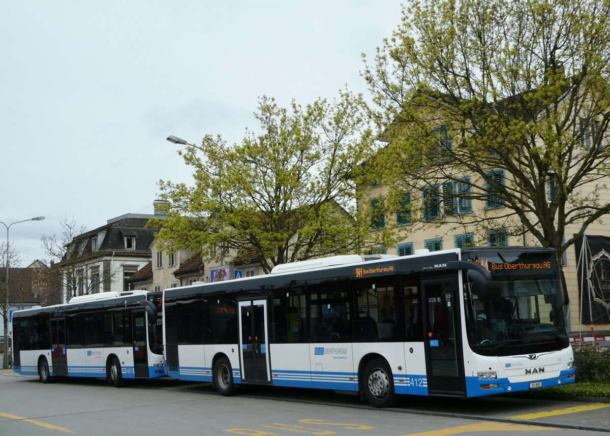 (248'510) - BOTG Amriswil - Nr. 412/TG 692 - MAN am 13. April 2023 beim Bahnhof Amriswil