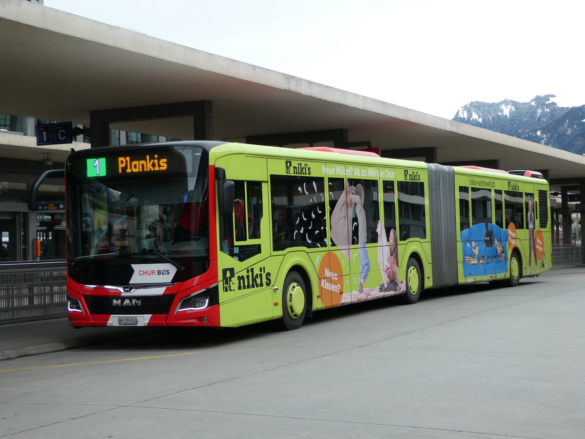 (248'584) - Chur Bus, Chur - Nr. 54/GR 155'854 - MAN am 15. April 2023 beim Bahnhof Chur