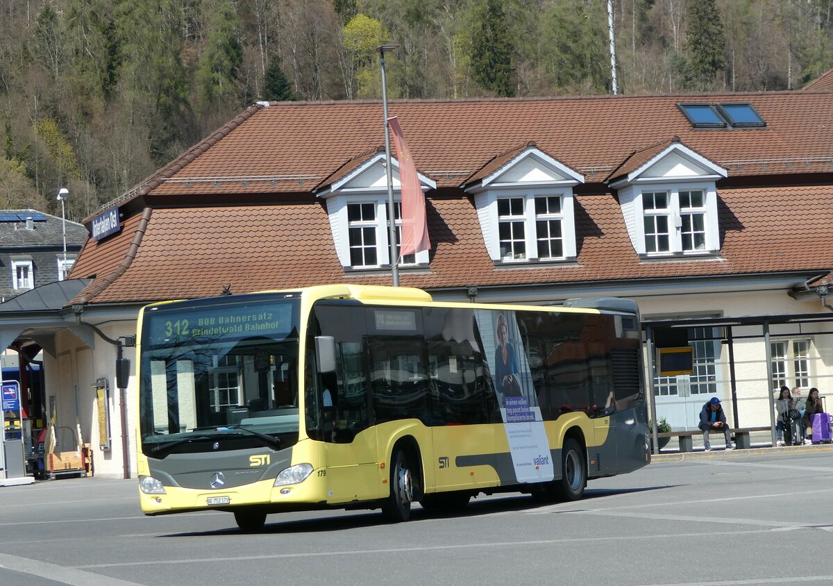 (248'871) - STI Thun - Nr. 179/BE 752'179 - Mercedes am 19. April 2023 beim Bahnhof Interlaken Ost