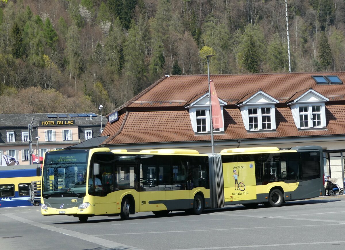 (248'880) - STI Thun - Nr. 170/BE 752'170 - Mercedes am 19. April 2023 beim Bahnhof Interlaken Ost