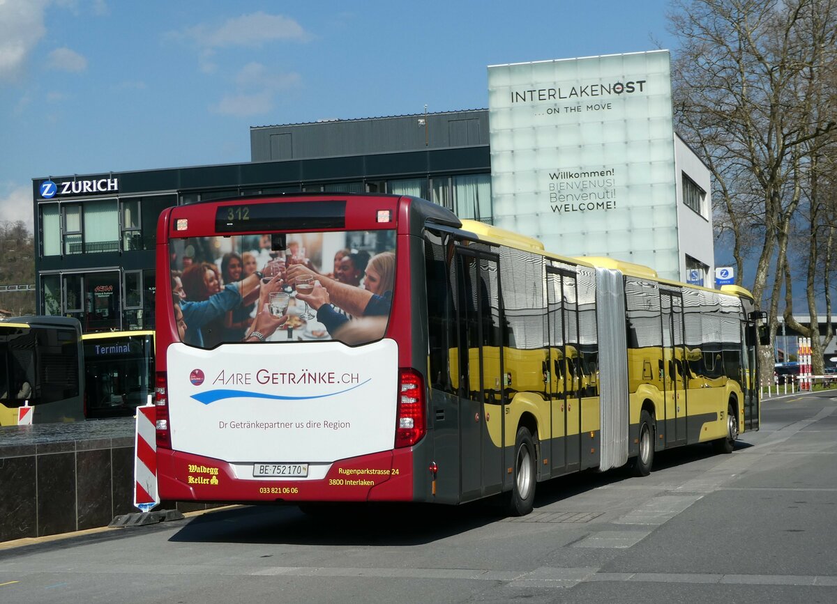 (248'895) - STI Thun - Nr. 170/BE 752'170 - Mercedes am 19. April 2023 beim Bahnhof Interlaken Ost