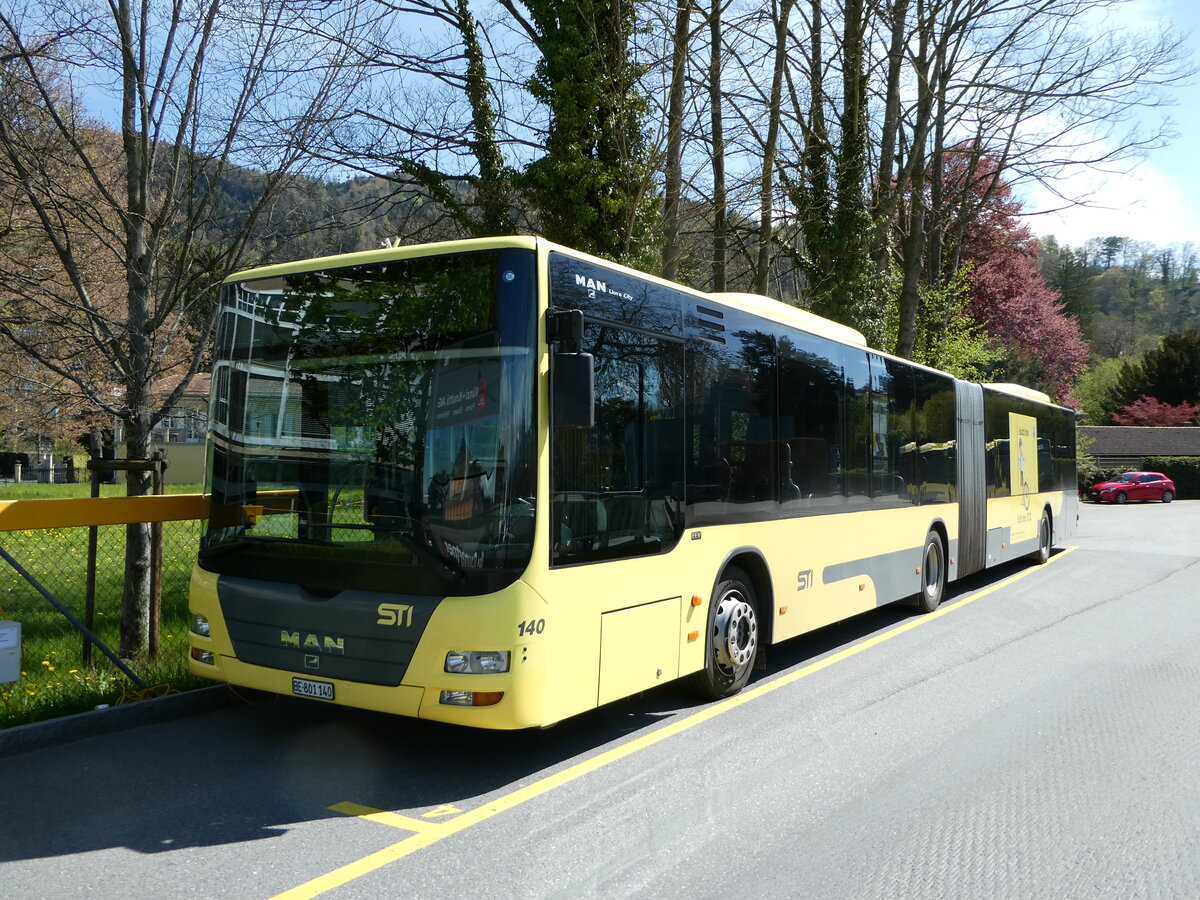 (249'161) - STI Thun - Nr. 140/BE 801'140 - MAN am 26. April 2023 bei der Schifflndte Thun