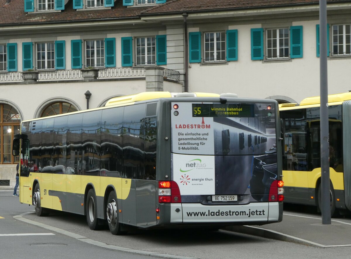 (249'339) - STI Thun - Nr. 159/BE 752'159 - MAN am 30. April 2023 beim Bahnhof Thun